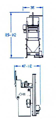 1.25 cubic foot airless blast machine dimensions